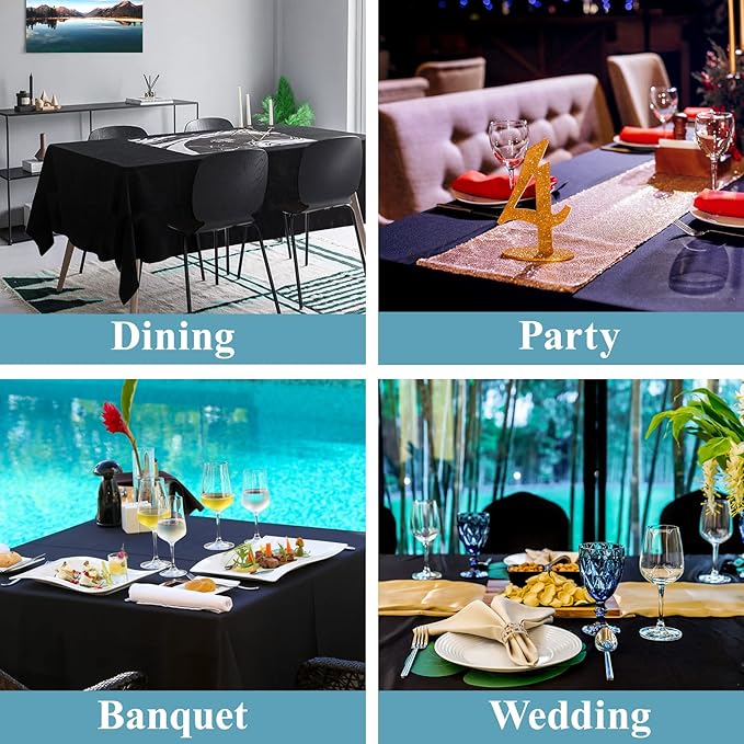 VidaFete Tablecloth 60 * 120nch 6pack Rectangle Table Cloth Polyester, Stain - Image 6