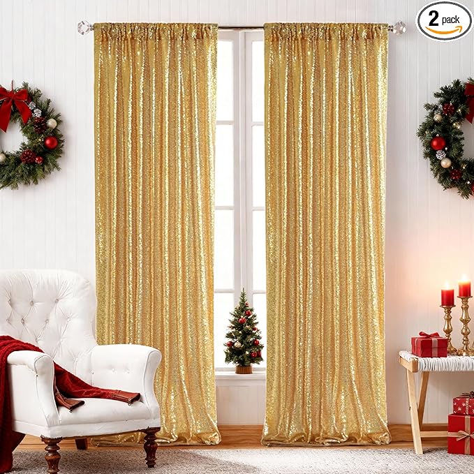 SquarePie Sequin Backdrop Curtain Not See Through Background by SquarePie