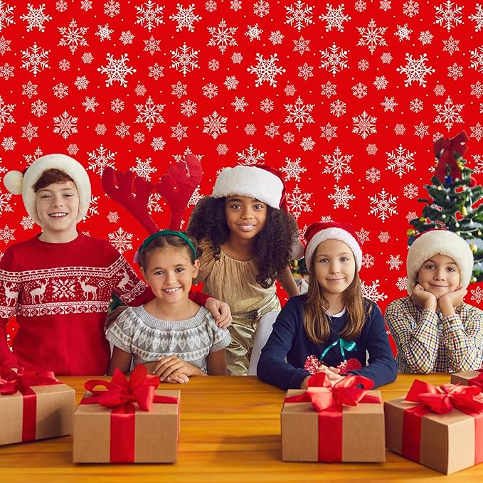4.5x 100 Feet Roll of Christmas Plastic Tablecloth Decorations, Disposable - Image 6