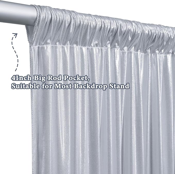 Outpain 10x10ft Silver Sequin Backdrop Curtains -Heavy Duty Gold Photography - Image 8