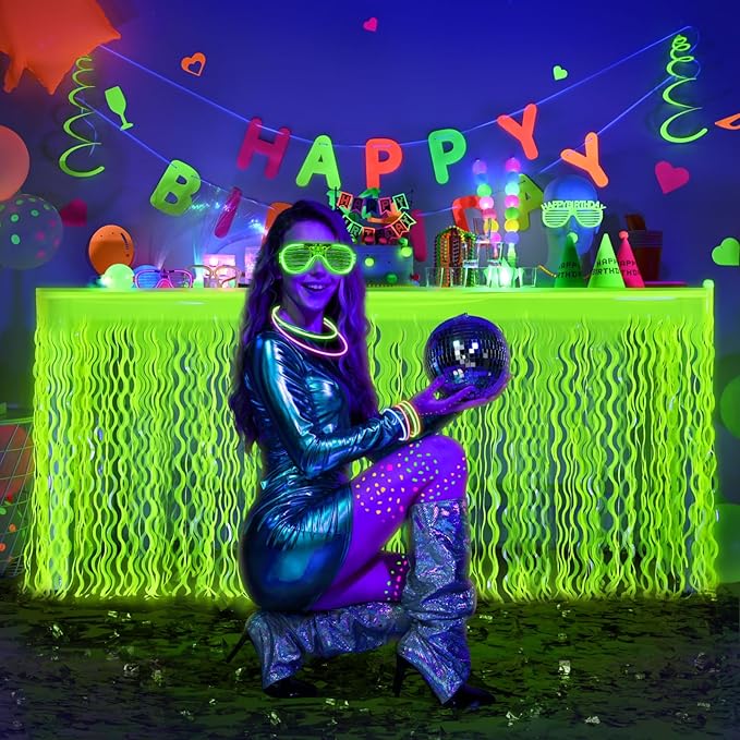 Mega-L Glow in The Dark Party Supplies, 2 Pack Neon Party Decorations - Image 7