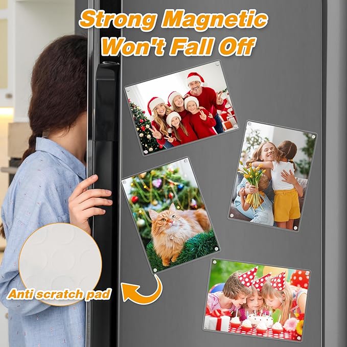 4 Pack 5×7 In Acrylic Fridge Magnetic Frame, Acrylic Photo Picture Frames - Image 3