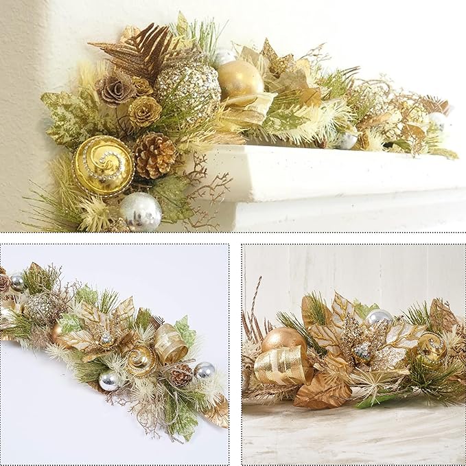 5 ft Christmas Garland for Mantle Unlit Garland for Stairs Railing, for Table - Image 5