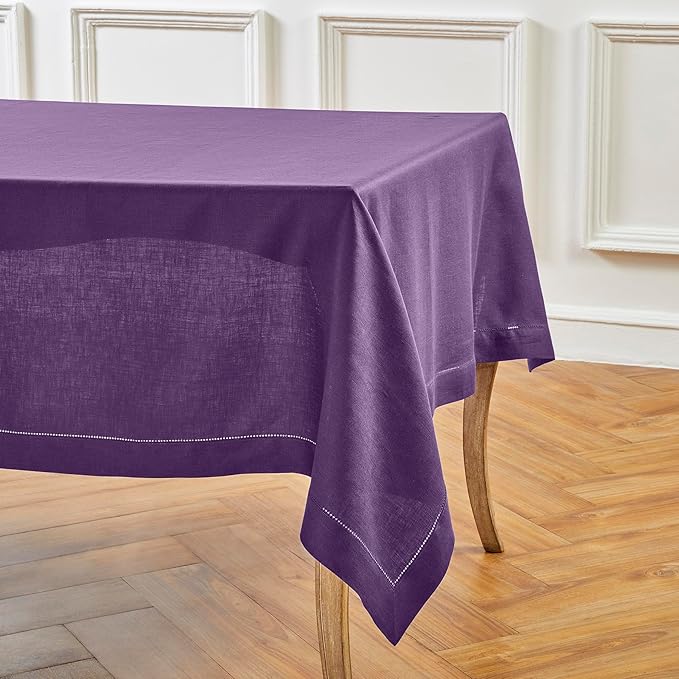 Solino Home Linen Purple Tablecloth 54 x 72 Inch - Image 3
