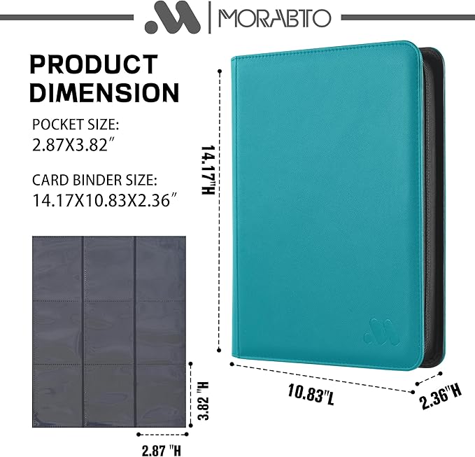 Card Binder 9 Pockets, Trading Card Binder Holds up to 864 Cards - Image 2