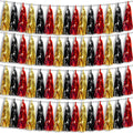4P Black-Red Gold Foil Fringe Metallic Tassel Garland, Tassels Banner Streamers by HYSILLA