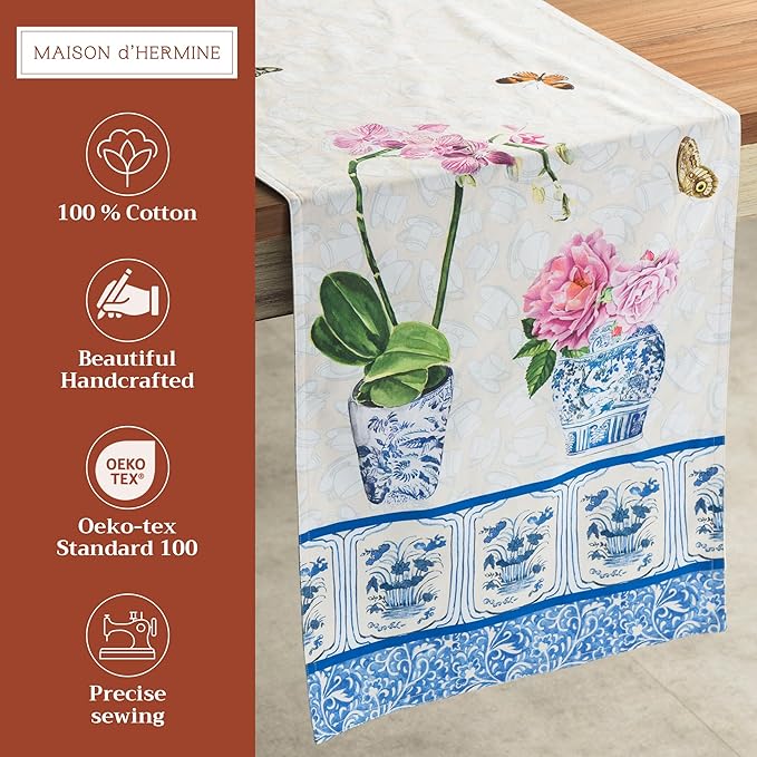 Maison d' Hermine Table Runner 100% Cotton Double Layer Table Runners 72 inches - Image 2