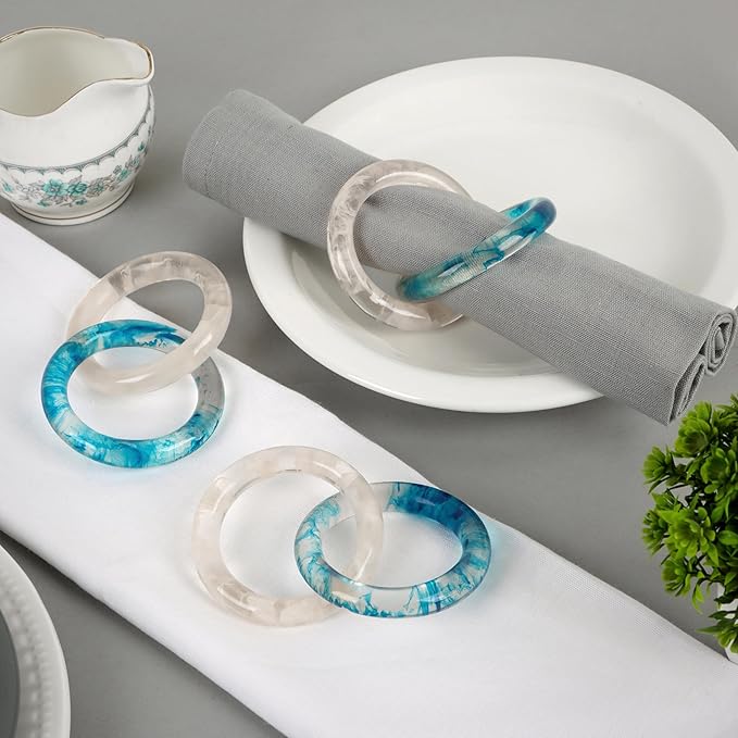 Set of 8 Epoxy Resin Napkin Ring - Image 5