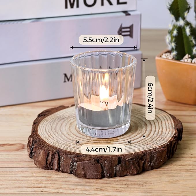ComSaf Votive Candle Holders, Ribbed Tealight Candle Holder - Image 9