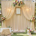 50×12 ft Wrinkle Free Beige Backdrop Curtain by ENJOYYOURPARTY