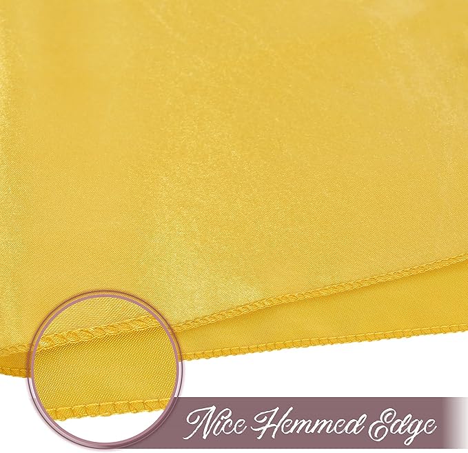 50 Pieces Gold Satin Napkins, Silky Soft Smooth Washable Napkins - Image 6