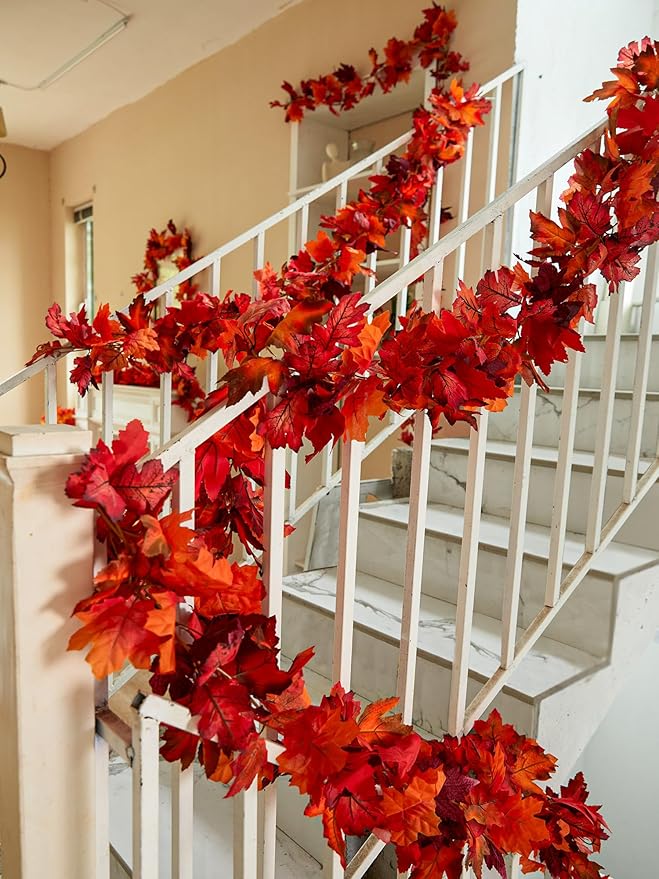 Party Joy 6PCS Artificial Maple Leaf Garland - Image 6