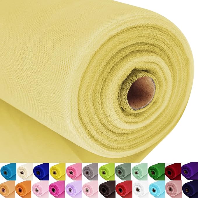 Baby Maize Tulle Fabric Roll Spool Bolt Large Tulle Wedding Party Decoration by AblemeDeco