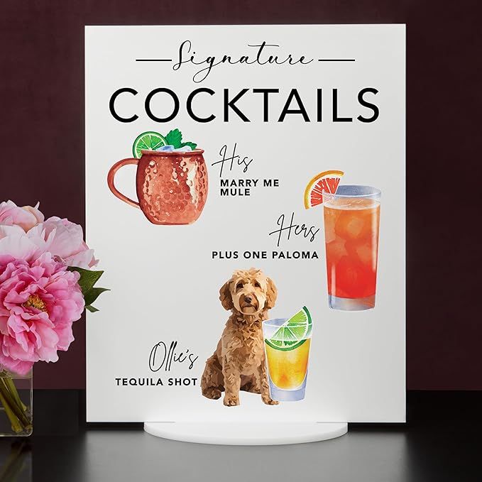Signature Cocktail Sign | Acrylic Wedding Bar Menu | Bar Menu Sign | Bar Sign | - Image 2