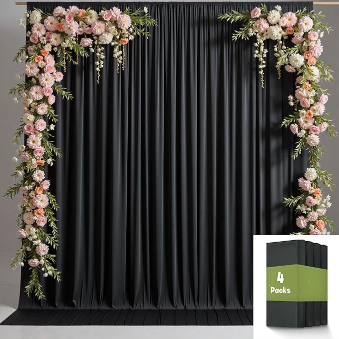 20ftx10ft Wrinkle Free Black Backdrop Curtain - Image 6