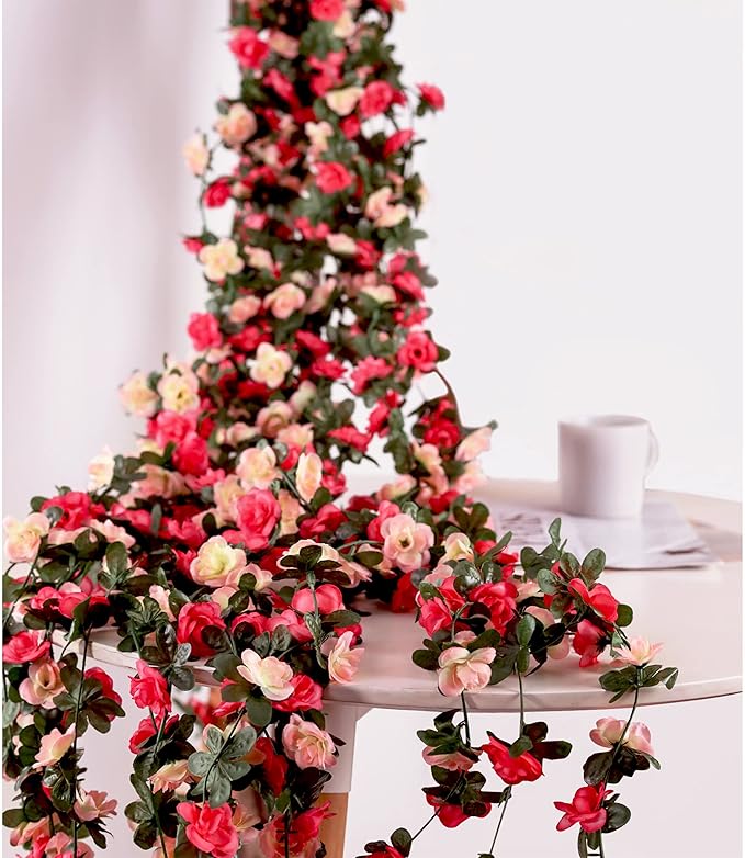 Miracliy 16 Pack 131 FT Flower Garland Decorations Plastic Artificial Flowers - Image 4