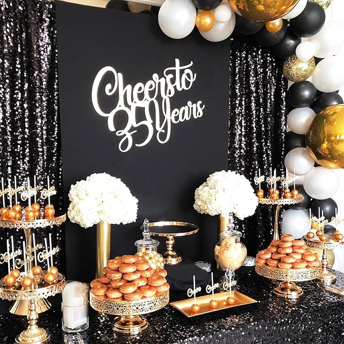 Sequin Backdrop 6x8FT Black Halloween Background Sequin Fabric Glitter Backdrop - Image 5
