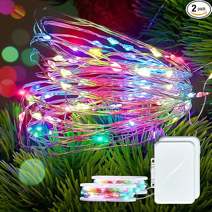 2 Pack 16Ft 50 LED Fairy Lights Mini String Lights Waterproof by chzk