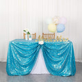 ShinyBeauty Sequin Tablecloth 72x72-Inch Turquoise Square Sequin Table Cover by ShinyBeauty