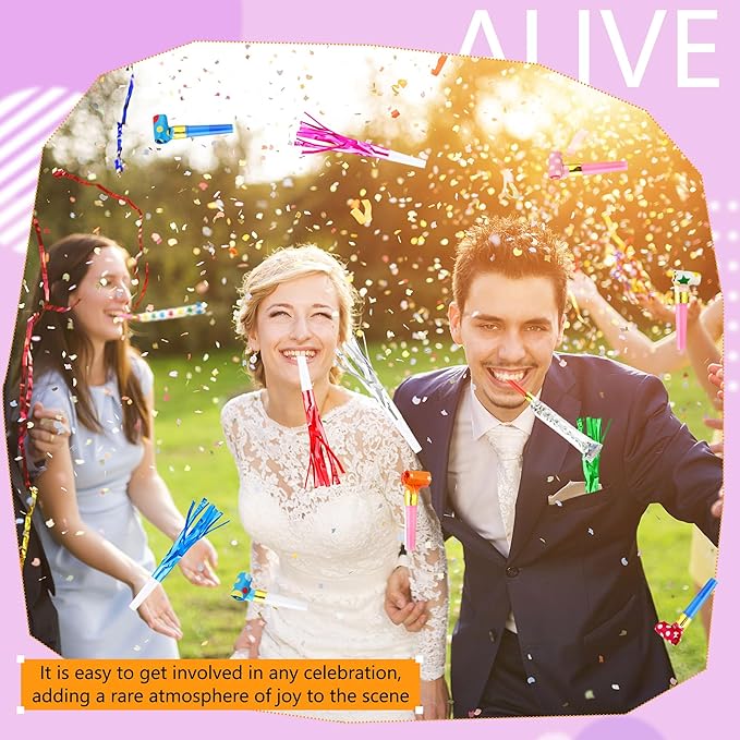 160 Pcs Party Blowers Set Includes 100 Pcs Glitter Fringed Noise Maker and 60 - Image 6