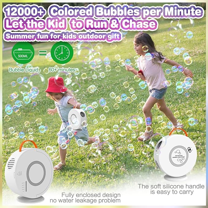Bubble Machine for Kids Toddlers, Automatic Rechargeable Bubble Machine - Image 3