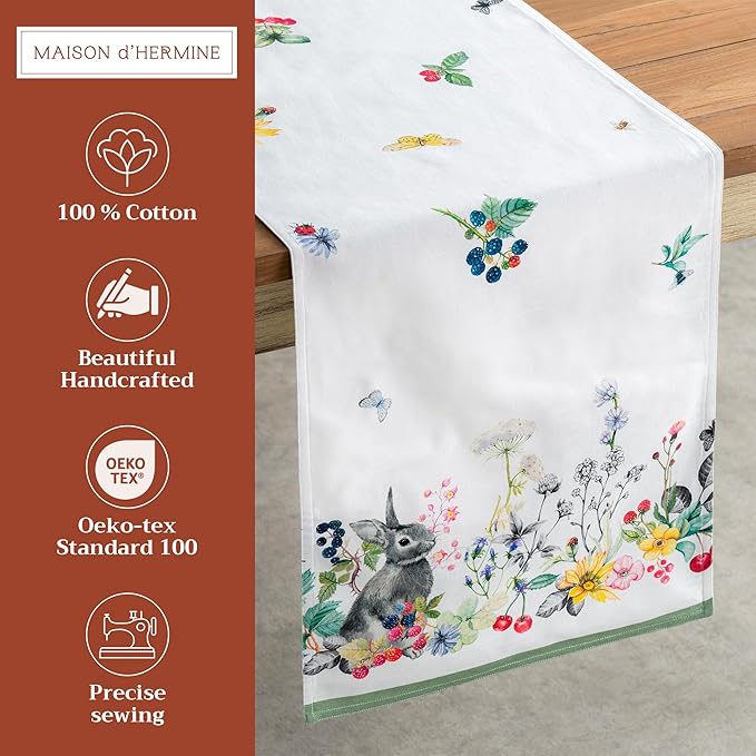 Maison d' Hermine Table Runner 100% Cotton Double Layer Table Runners 72 inches - Image 2