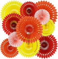 BEISHIDA Fall Orange Hanging Honeycomb Round Paper Fans Decoration Set by Beishida