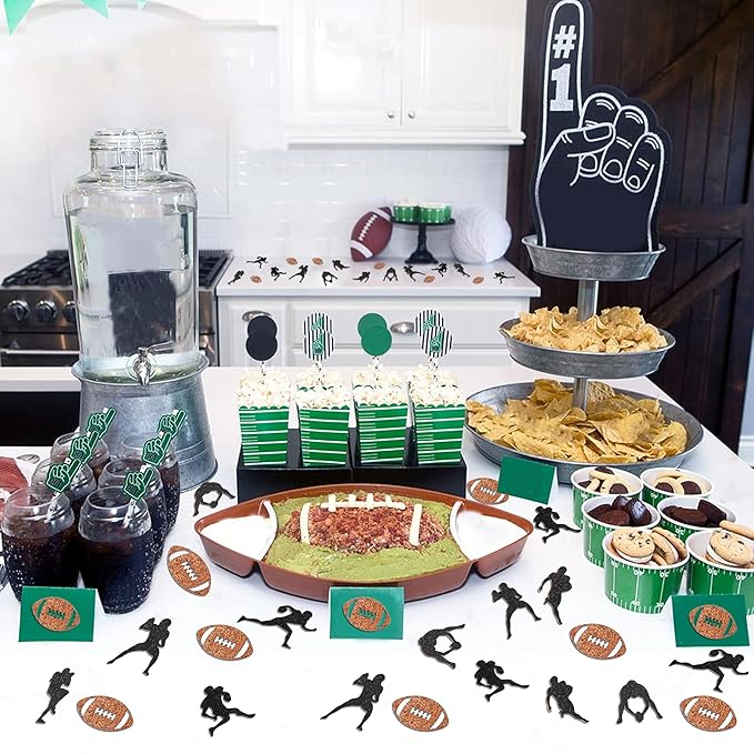 200PC Football Confetti for Table, Football Party Decorations for 1st Year Down - Image 3