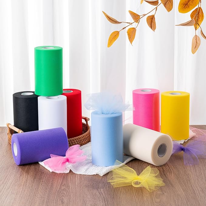 Peacock Blue Tulle Fabric Rolls 6 Inch by 100 Yards Tulle Roll Spool Fabric - Image 7