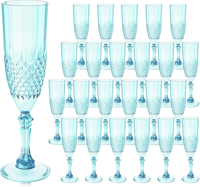 Plastic Champagne Flutes, for Weddings Bachelor Parties Toasting and Events by LEYIQUCHAMPAGNEWINEGLASSES