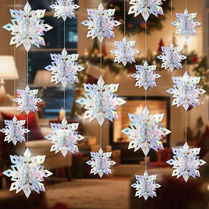 Benbilry 3D Hanging Snowflake Decorations - Image 8