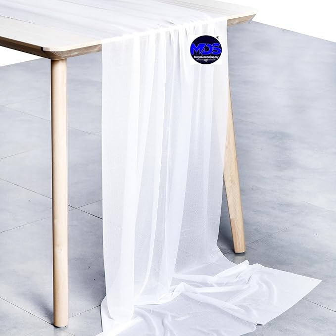 MDS 2 Pack 10ft Chiffon Table Runner 29 x 120 Inches Sheer Wedding Runner - Image 2