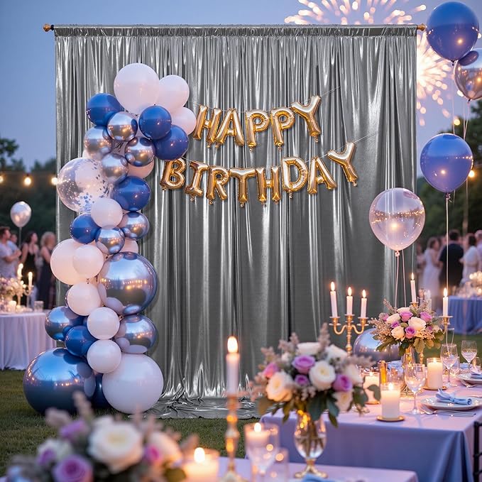 10x10FT Charcoal Silver Sequin Backdrop - Image 3