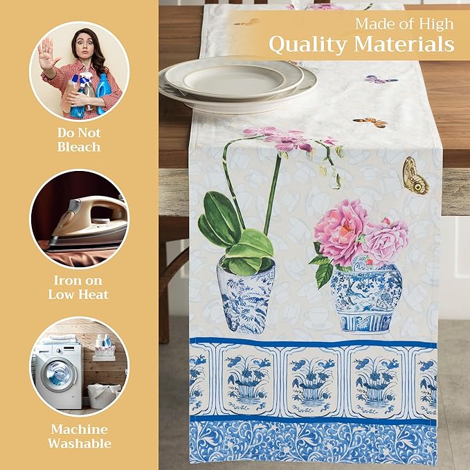 Maison d' Hermine Table Runner 100% Cotton Double Layer Table Runners 108 - Image 3