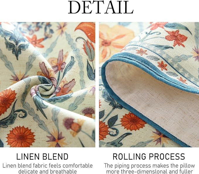 ISAENNE Designer Bohemian Elegant Linen Table Runner 87 Inches Long, Colorful - Image 5
