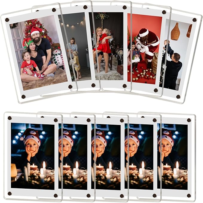 10 Pack-Polaroid Magnets for Refrigerator Acrylic Fridge Magnetic Frame 2.36 x by Unknown