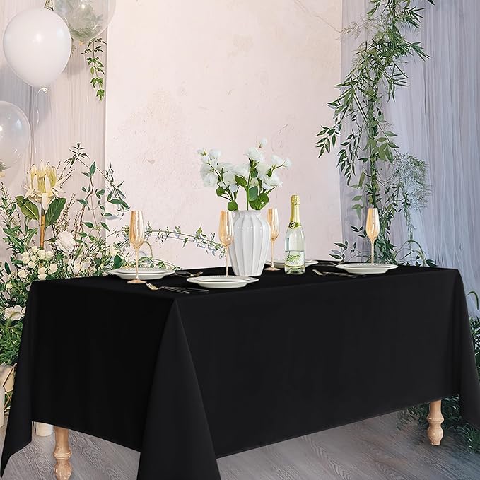 Fitable Black Tablecloths for Rectangle Tables, 6 Pack - Image 8