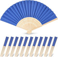 JOHOUSE 12 Pcs Paper Folding Hand Fans, 8.3 Inch Dark Blue Paper Fans Handheld by JOHOUSE