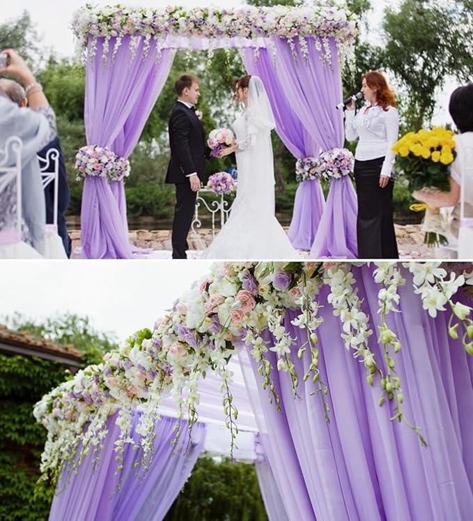 8 Panels Wedding Arch Draping Fabric 28" x 20Ft Wedding Arch Drapes Chiffon - Image 4