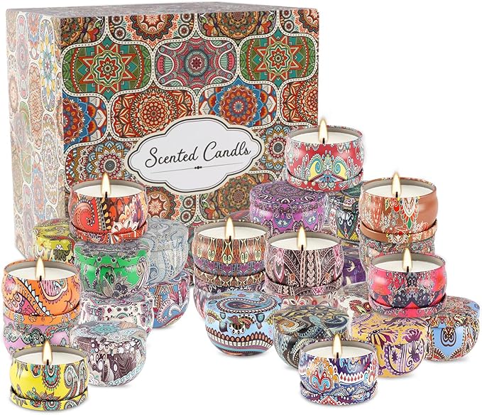 Scented Candles Gifts Set 36 Pack Soy Wax Travel Tin Jar Candles - Image 5