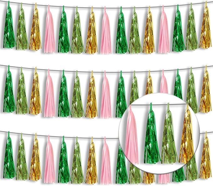 3P Metallic Fringe Tassel Banner Garland Foil Tinsel Streamer Wall Hanging by Xuuf