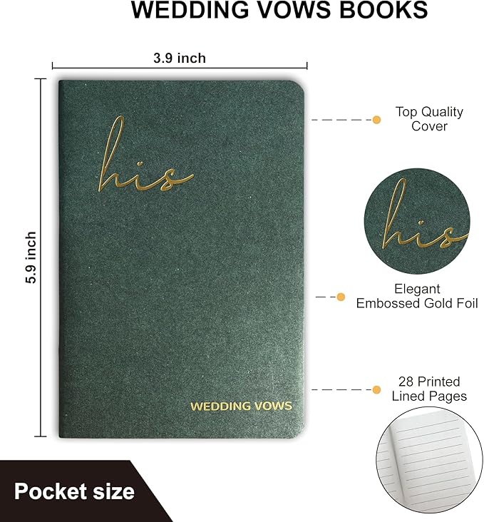 Wedding Vow Books His and Hers, Wedding Registry Gifts Ideas - Image 3