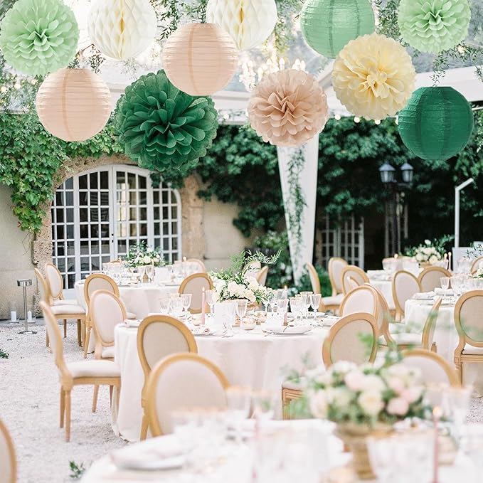 Olive-Sage Green Champagne-Gold Pink Party-Decorations - Image 6