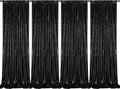 Black Sequin Backdrop 4 Panels 2FTx8FT Halloween Backdrop Curtains Party by QueenDream