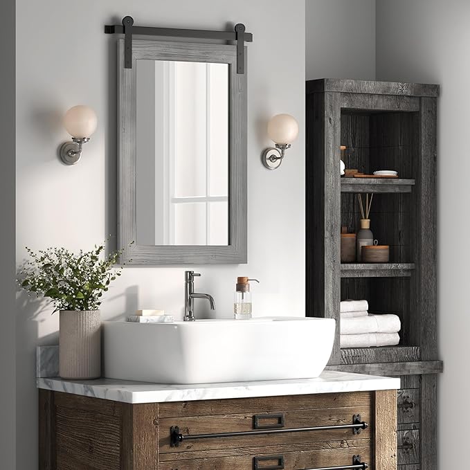 COGOOD Farmhouse Barn Door Mirror by COGOOD