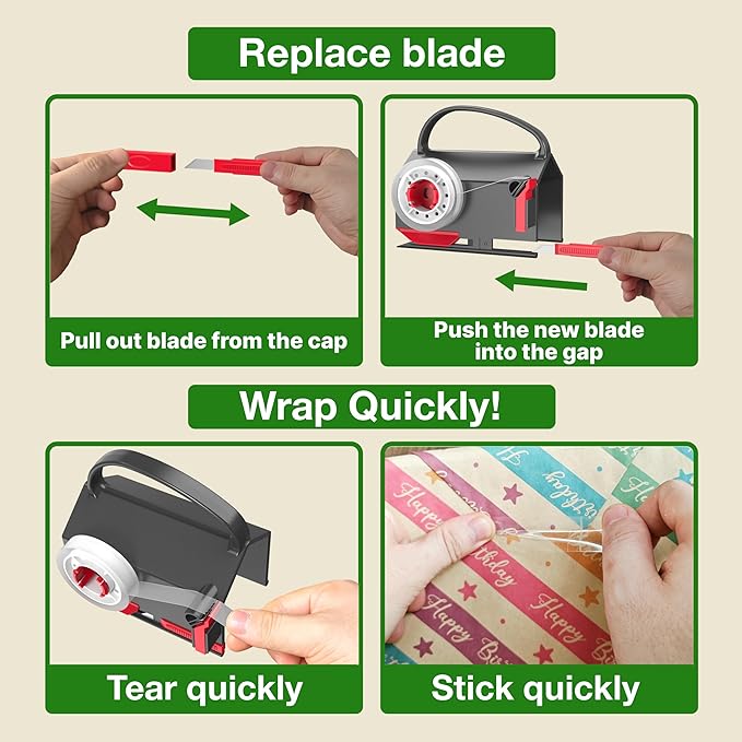Wrapping Paper Cutter & Tape Dispenser Dual Use - Image 4