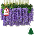 48 Pcs of Wisteria Hanging Flowers, 3.75 Feet Fake Wisteria Flower Strings by Unknown