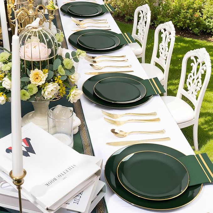 NOCCUR 350PCS Green Plastic Plates - Image 6