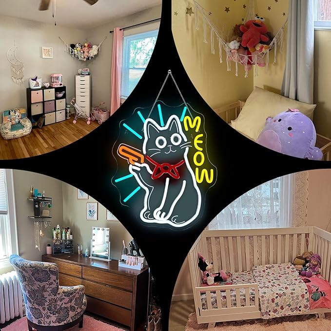 MEOW Cat Neon Sign, Cute LED Wall Light - Image 5