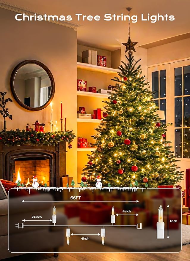 Minetom LED Clear White Christmas String Lights, Christmas Decorations Indoor - Image 5